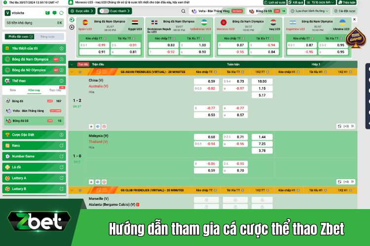 Hướng dẫn các bước tham gia đặt cược thể thao ZBet 